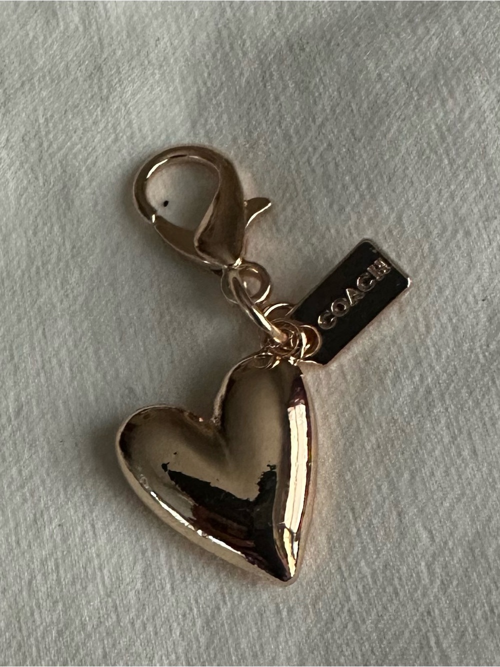 COACH Rose Gold Heart Mini Charm  Clip-On Accessory